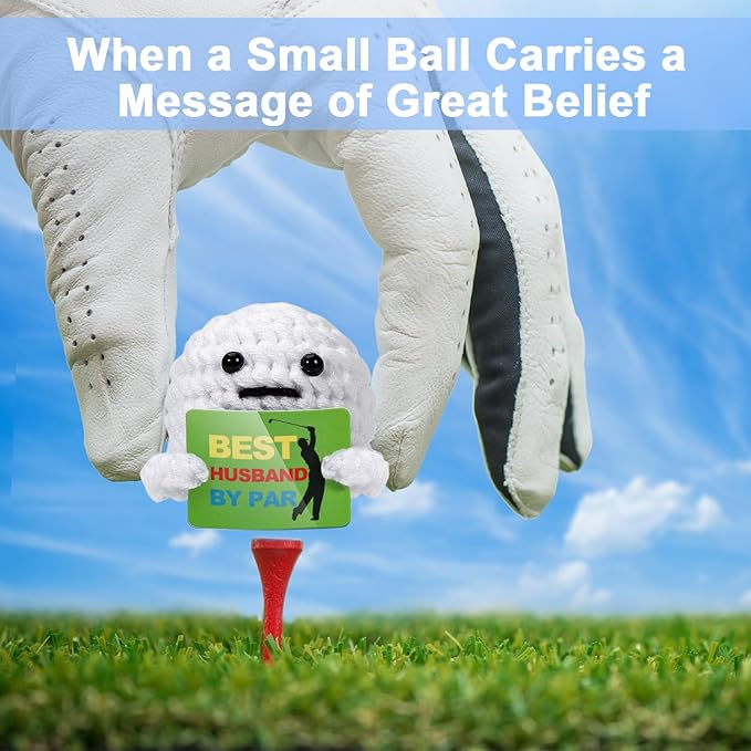 AICase Golf Gifts for Husband, Crochet Golf Ball Gag Gift Ideas Cool Stuff for Men Golfers Unique Birthday Valentine’s Day Anniversary Funny Fathers Gifts for Husband Him Christmas from Wife