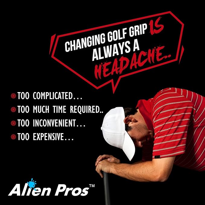 Alien Pros Golf Grip Wrapping Tapes - Innovative Golf Club Grip Solution - Enjoy a Fresh New Grip Feel in Less Than 1 Minute