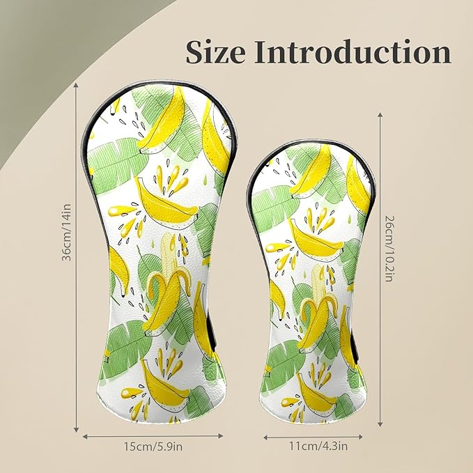 Premium Leather Golf Club Headcovers,Mango Pattern Fits Driver Hybrid Fairway 3/5 Wood,with Scratch-Resistant Lining, Gift for Men and Women