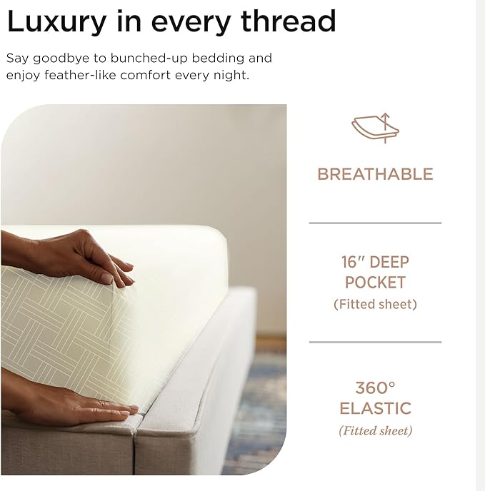 Threadmill Luxury 100% Cotton Full Bed-Sheets - 800 Thread Count Jacquard Celine Ivory,4 Pc Striped Best Sheets for Bed, Damask Sheets with Elasticized Deep Pocket