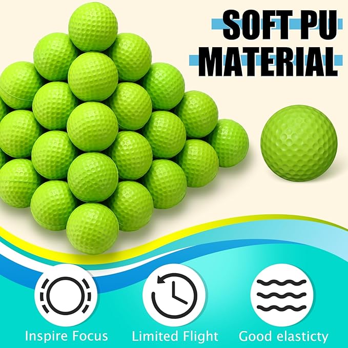 200 Pcs Foam Golf Practice Balls Bulk Realistic Feel Limited Flight Training Balls Soft for Outdoor Swing Indoor Backyard Training