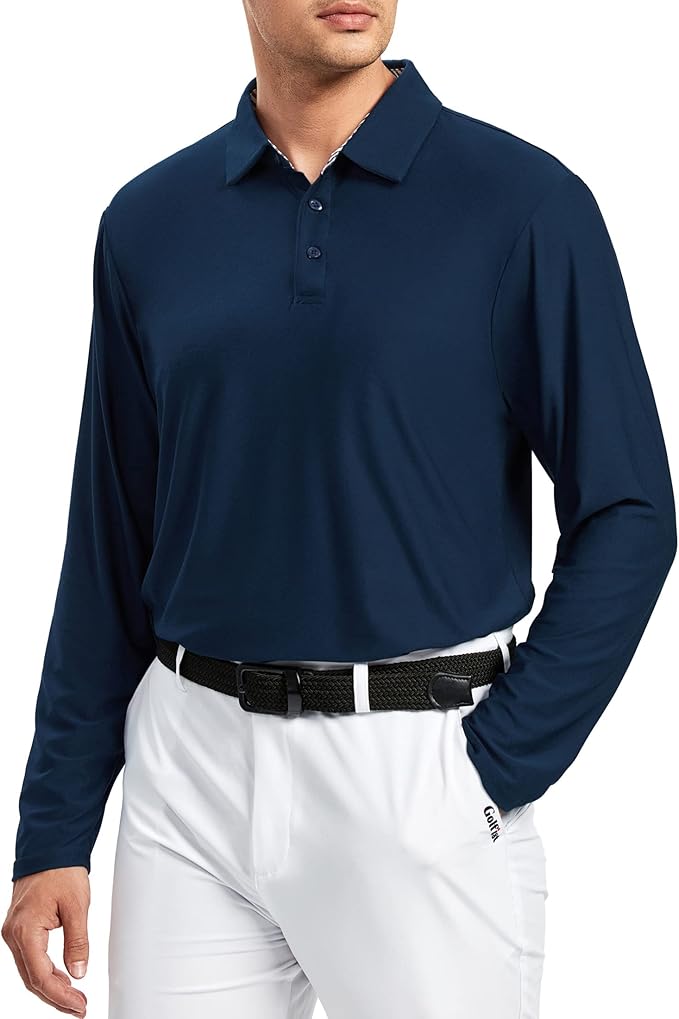 Alex Vando Mens Golf Shirt Moisture Wicking Quick-Dry Short Sleeve Casual Polo Shirts for Men