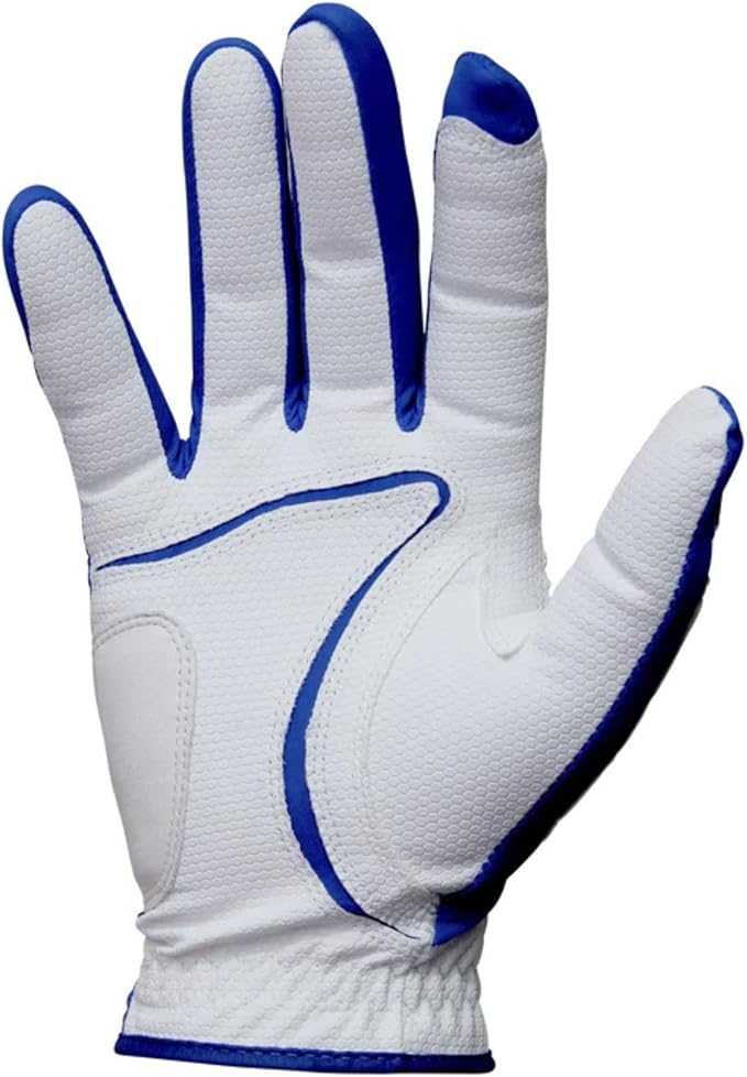 Men’s Golf Glove – White/Royal Blue – Copper Infused Compression for Arthritis Relief, Non-Slip Silicone Grip – USGA Approved