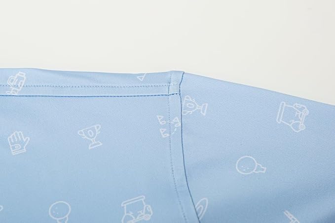 Mens Golf Shirts Quick Dry Moisture Wicking Casual Short Sleeve Performance Athletic Print Collared Stylish Men Polo Shirt