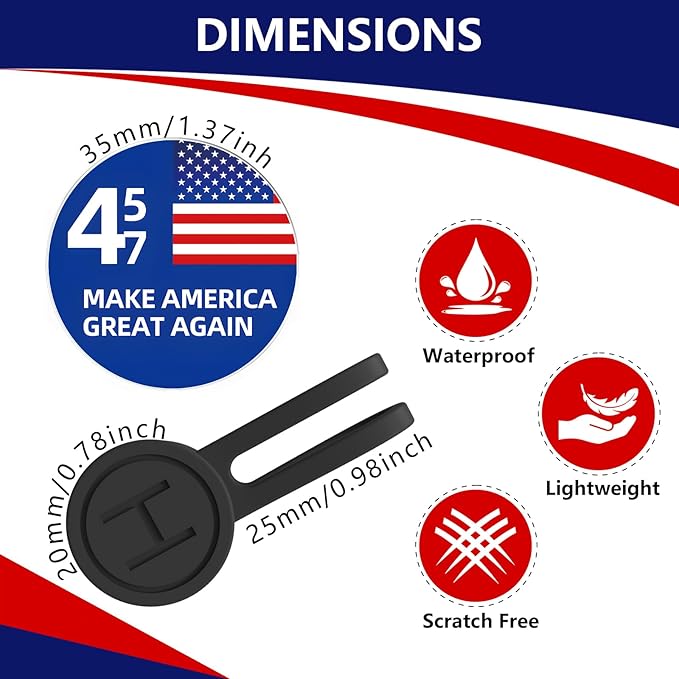 Funny Patriotic Golf Ball Marker with Magnetic Hat Clip - Golf Accessories Golf Gadgets for Golfers Golf Lovers