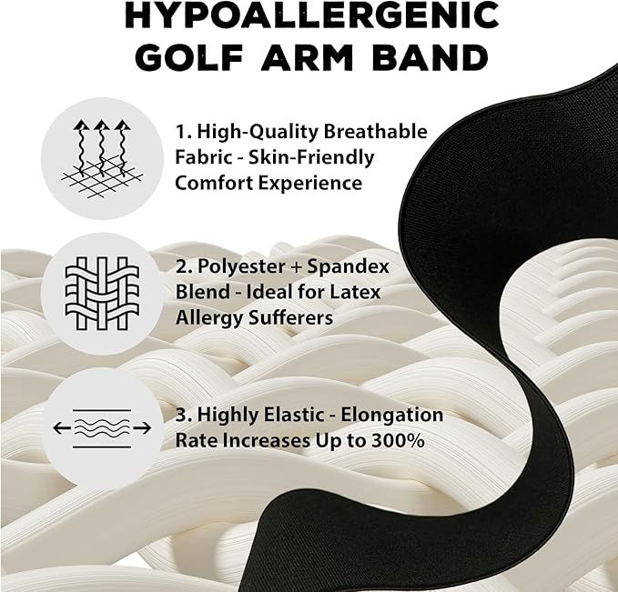 Golf Swing Trainer Aid, Adjustable Elastic Swing Correcting Arm Band, Golf Practice Accessories to Fix Chicken Wing, Golf Training Equipment Gifts for Golfers, Beginners and Players