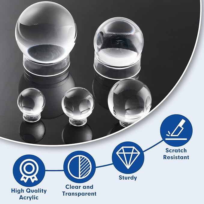 120 Pcs Baseball Holder Ring Stand 0.6/1.22/1.77 Inch Round Acrylic Stands, Small Display Stand Ring Clear Sphere Holder for Small Balls, Baseball, Golf Ball, Crystal Ball, Egg Stand, Marble, Softball