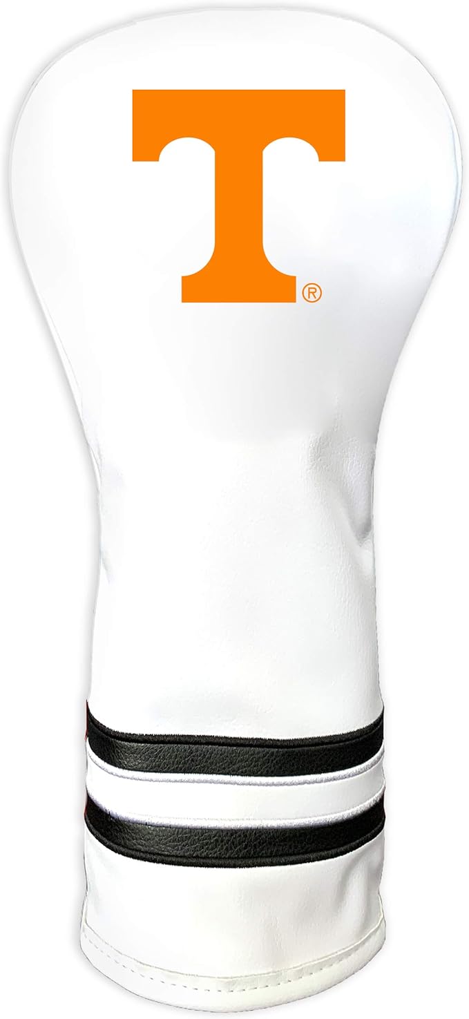 Team Golf NCAA White Vintage Fairway Golf Club Headcover, Form Fitting Design, Retro Design