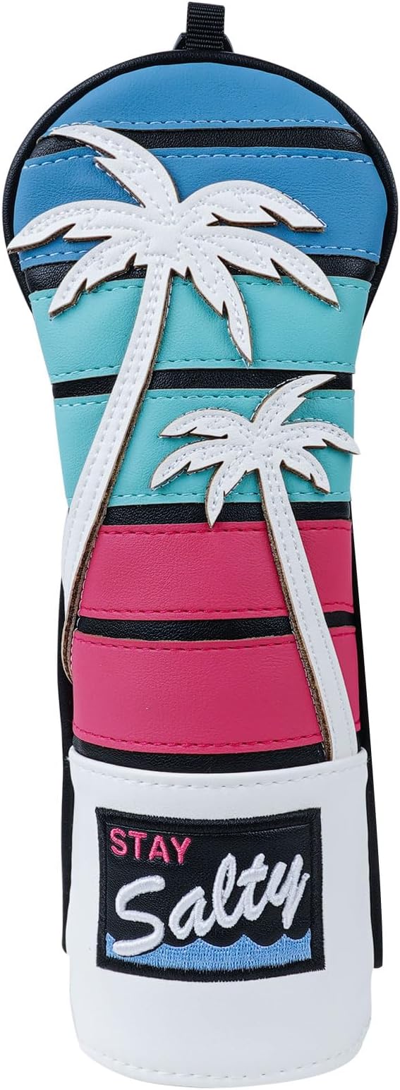 mytag Tropical Golf Headcovers, Coconut Tree Golf Head Covers for Woods and Driver, Putter Covers 3D Embroidery