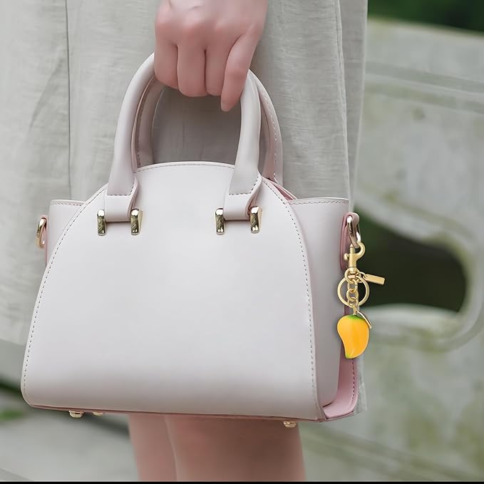 Cherry Bag Charm for Handbag, Big-Apple Strawberry Fruit Bag Charm Cherry Car Accessories KeyChain