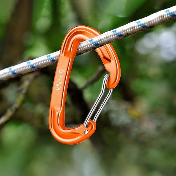 6pcs Small Carabiner Clips, 9KN (2023lbs) Heavy Duty, Lightweight Carabiner for Camping, Hiking, Keychain, Gym, Dog Leash