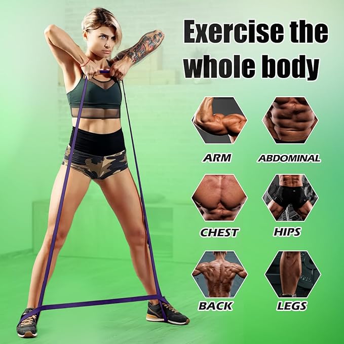WHATAFIT Resistance Bands,Pull Up Assist Bands Set with Handles, Exercise & Workout Bands with Door Anchor for Men & Women – Home Fitness Equipment for Strength Training, Stretching