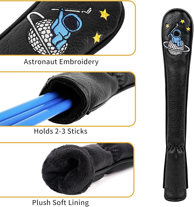 Astronaut Series Golf Headcovers, Synthetic Leather Golf Head Covers for Driver, Fairway Wood and Hybrid, Golf Putter Covers for Mallet and Blade