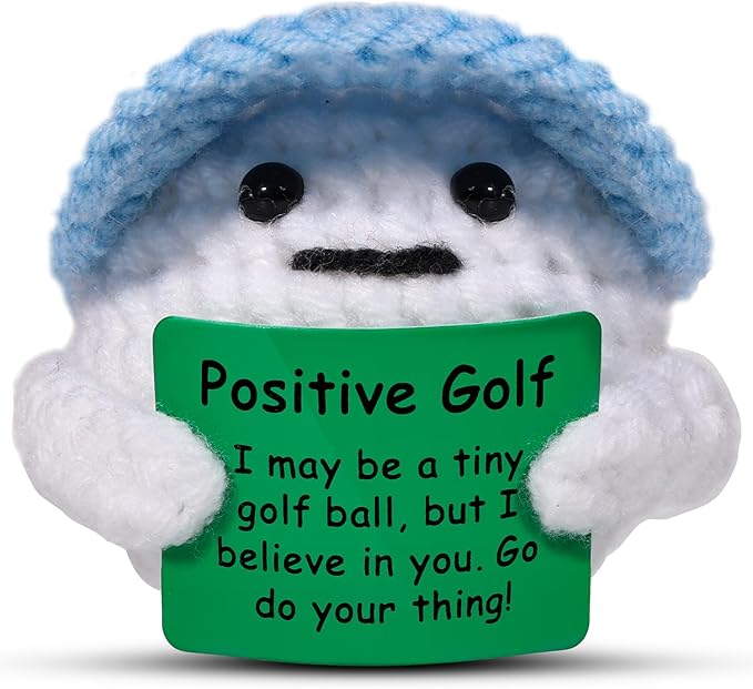 AICase Golf Gifts Funny Positive Golf Ball Crochet Gag Gift Ideas, Emotional Support Nuggets for Men Women Golfers Dad Fathers Day Mom Mothers Graduation Coworkers Birthday Christmas Decor Stuff