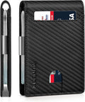 RUNBOX Money Clip Wallets for Men,Slim Leather Mens Bifold Wallet,RFID Blocking Front Pocket Wallet,Thin Credit Card Holder with Gift Box