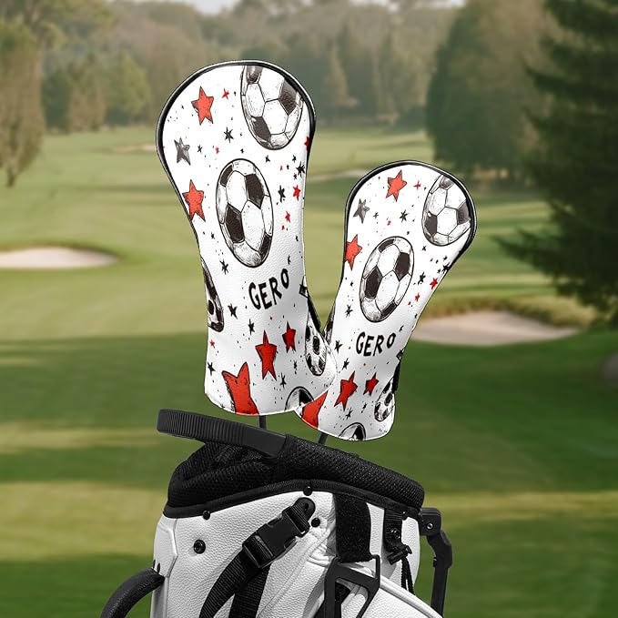 Premium Leather Golf Club Headcovers,Orange Cat Fits Driver Hybrid Fairway 3/5 Wood,with Scratch-Resistant Lining, Gift for Men and Women