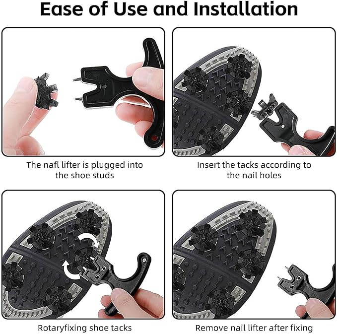 Golf Spikes Set, Includes 31 Pcs Soft Golf Cleats with Spike Wrench Tool, 6mm Dia Metal Thread Screw-in Replacement Spikes for Golf Lawn Cricket Sports Shoes