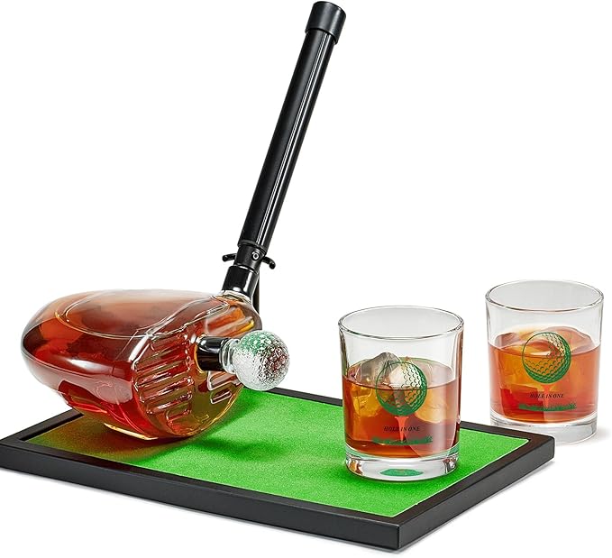 Golf Gifts for Men Dad, Kollea Golf Club Whiskey Decanter with Shot Glasses, Liquor Decanter Set for Men Husband Coaches Golfers, Cool Birthday Gifts for Brother Guys