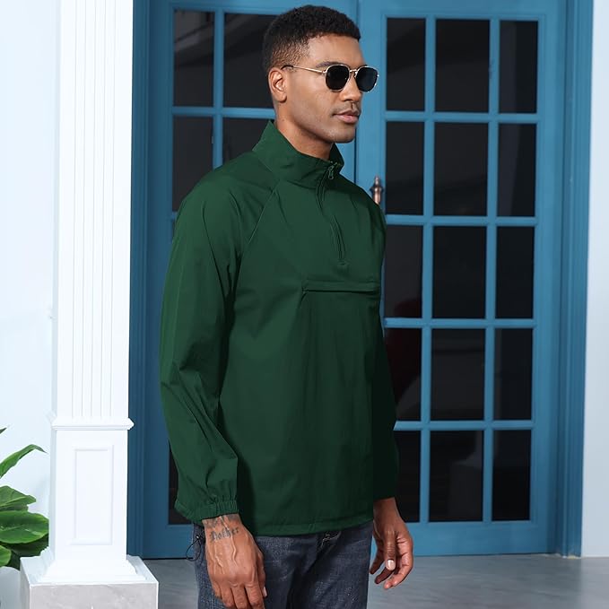 Opomelo Men's Athletic Quarter Zip Pullover Golf Hiking Running Lightweight Jacket Workout Sweatshirt With Pocket
