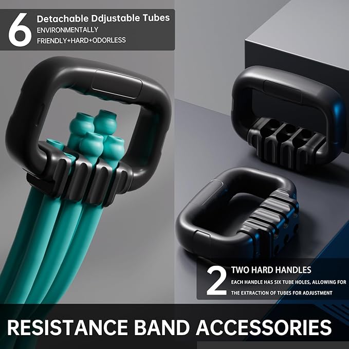 Resistance Bands with Handles, Single Resistance Bands, Exercise Bands with Comfortable Handles, Resistance Training, Physical Therapy, Home Workouts, Fitness, Pilates