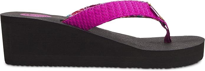Floopi High Heel Wedge Sandals for Women-Comfort Yoga Mat Footbed for Support, Flip Flop Thong Platforms for Summer