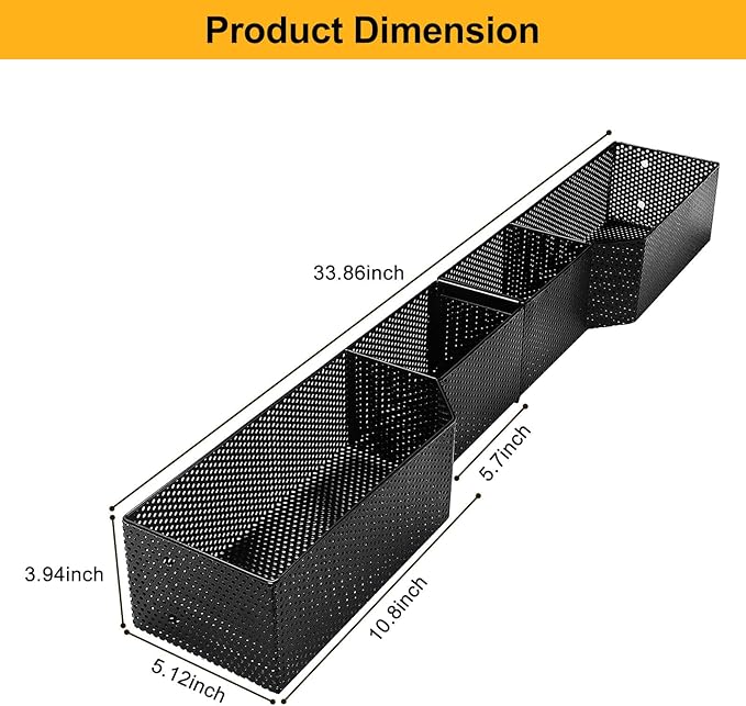 Golf Cart Basket Front Inner Fit EZGO TXT & RXV, Club Car Precedent&DS (2000 up) Golf Carts, Heavy Steel Mesh Durable Golf Cart Storage Tray Dash Organizer