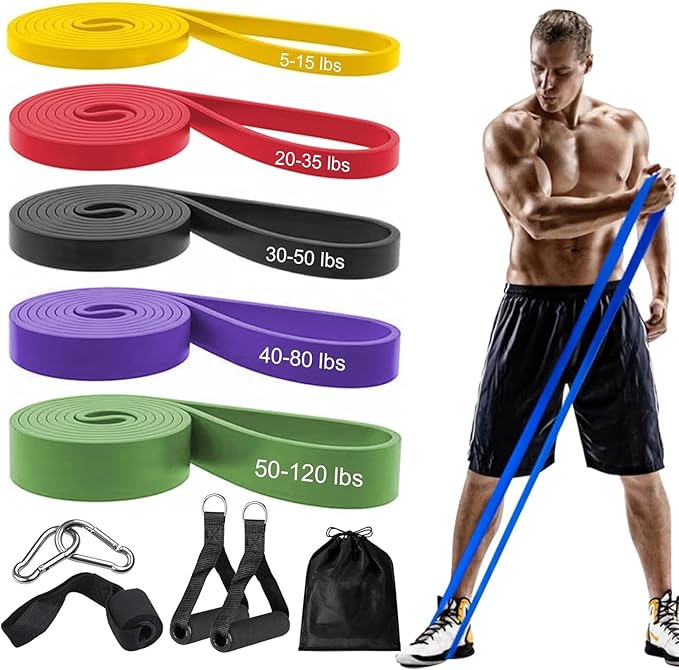 Resistance Bands,Workout Bands, Eexercise Bands,Resistance Bands for Working Out,Pull-Up Assist Bands 5-Piece,for Men Women Fitness, Muscle Training and Physical Therapy