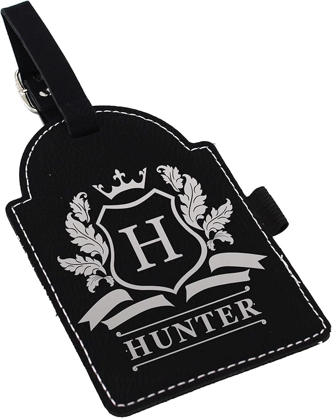Custom Engraved Golf Luggage and Bag Tag - Customized Golfing Accessories Gift for Golfer, Mom, Dad, Him, Her (Black with Silver)