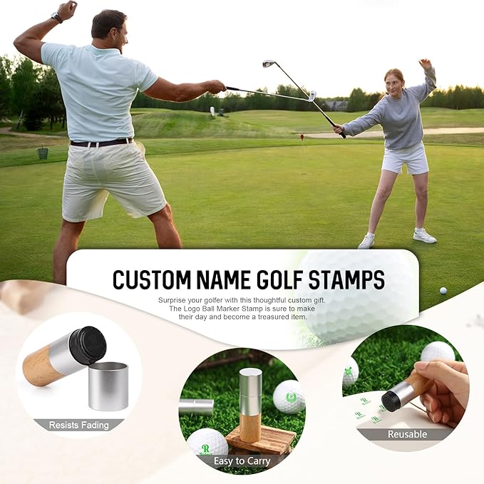 Personalized Name Golf Ball Stamper, Gifts for Men Dad Husband, Self-Inking Golf Ball Stamp Markers, Golfer Gift Golfing Accessories