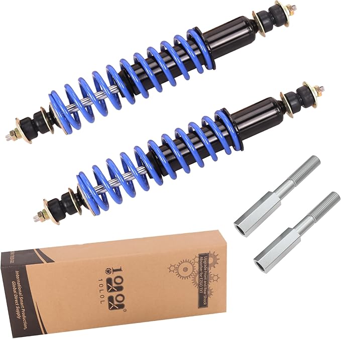 10L0L Golf Cart Front Rear Shock Absorber Set with Shock Absorber Extension Rod - Coil Over Heavy Duty Shock Absorber Bolt for EZGO Medalist/EZ GO TXT 1994+ G& E Replaces OEM# 70630-G01