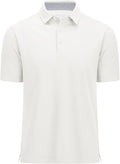 MAGCOMSEN Men's Polo Shirts Short Sleeve Cotton Pique 3 Button Classic Fit Casual T-Shirt Performance Golf Shirts