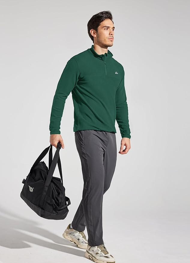 Willit Men's Fleece Pullover Winter Shirts Long Sleeve Quarter Zip Cold Weather Golf Hiking Casual Warm Shirts