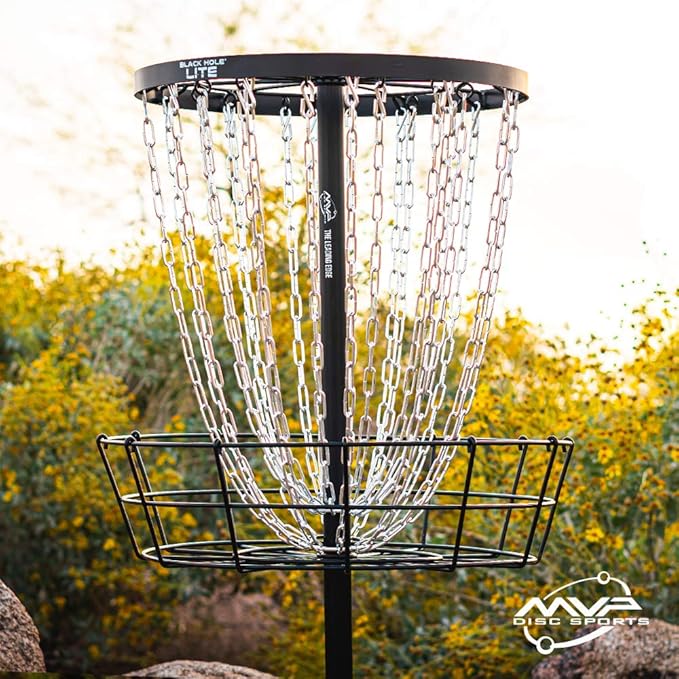 MVP Disc Sports Black Hole Lite 24-Chain Disc Golf Basket Target