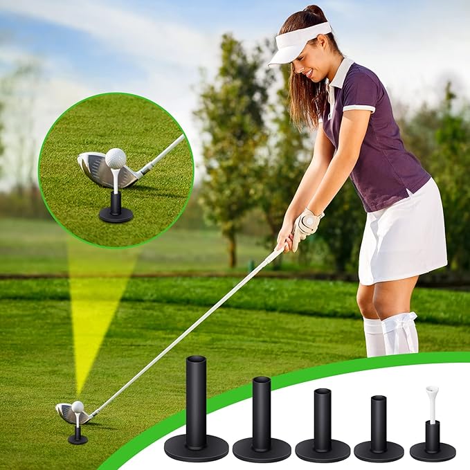 Sosation 23 Pieces Rubber Golf Tees Set Tees Holders for Driving Range Mats Value Rubber Ball Seat for Golf Hitting Mats and Indoor Outdoor Training Mixed Size 1.5 2.3 2.7 3.1 3.5 Inch