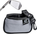 Club Scrub Mini, Golf Club and Golf Ball Cleaning Bag, Waterproof Clean Face Technology Liner, Detachable Clip, Machine Washable, Cleans Club Grooves, Dry Exterior (Gray)