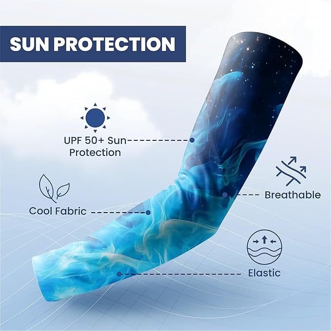 Cooling Arm Cover For Men & Women - Uv Sun Protection Arm Sleeves For Driving Golfing Fishing Cycling Hiking (L)