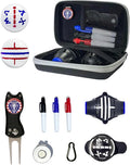 Golf Ball line Marker Tool and Divot Tool Kit- Golf Ball Marker Stencil,Golf Ball Alignment Marking Tool,Golf Present,Golf Starter kit,hat Clip,Golf Bag Accessories,Golf Ball Stamps Substitute