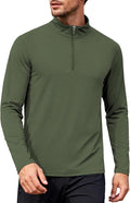 Mens Long Sleeve Shirts Quarter Zip Pullover UPF 50+ Sun Protection Wicking Moisture Workout Running Casual Athletic Tops