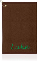 Personalized Passion Golf Towel with Embroidered Name - 16"x26" Custom Golf Towels with Clip - Soft & Highly Absorbent Plush Velour - Easily Wipes Away Sweat and Dirt - Gift for Golfers – Dark Brown