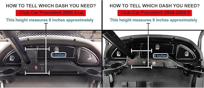 Huskey Dash Kit W/Locks for Club Car Precedent Carbon Fiber/Woodgrain/Glossy Black Finish, Mold Injected Plastic for 2004-2008.5 or 2008.5-Up Precedent Golf Cart