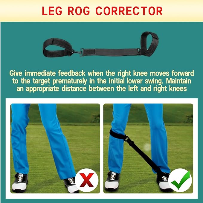 MUSKULO MONSTRO Golf Swing Trainer Aids Set, Golf Posture Correction Tools, 6 PCS-Arm Band, Elbow Correction, Wrist Hinge Trainer, Wrist Brace Band, Leg Rod Corrector, with a Strap Carrying Bag