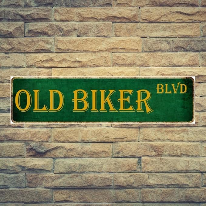 Motorcycle Gifts For Men Man Cave Decor Old Biker Blvd Metal Sign Best Gifts For Motorcycle Riders Garage Signs For Men 4x16 Inch