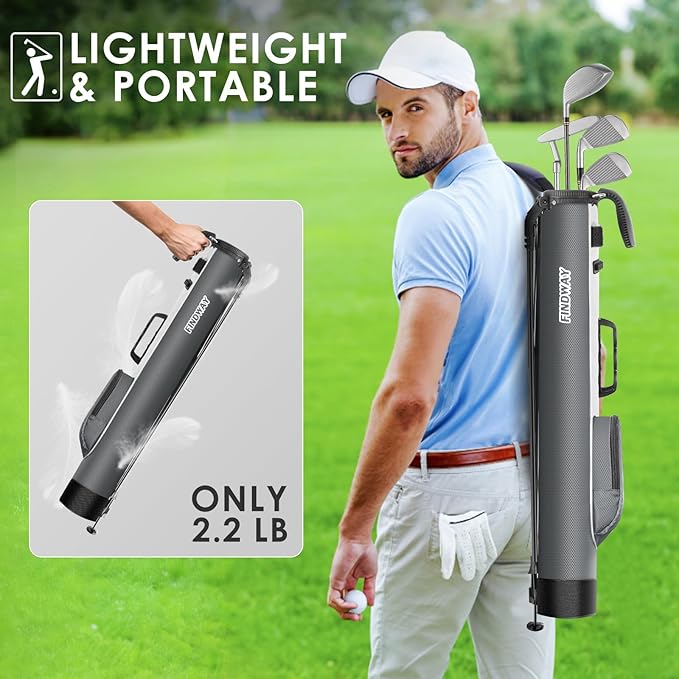 Findway Golf Stand Bag, Small Golf Bag for The Driving Range, Par 3 and Executive Courses, Lightweight Golf Club Carry Bag with Ball Holder and Pockets for Men Women