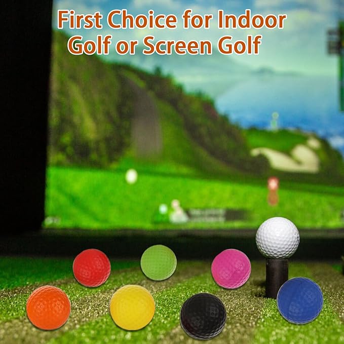 80PCS Foam Golf Practice Balls Elastic Soft 8 Colored Foam Golf Balls Realistic Feel and Flight Training Sport Balls for Indoor or Outdoor Backyard Training