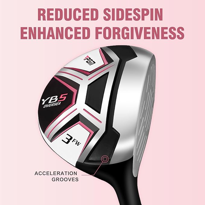 PGM 12/15 Pieces Women's Complete Golf Club Set – Full Set with 460cc Driver, Fairway Wood, Hybrid, Irons, Putter, Golf Stand Bag - Golf Clubs Women Right Handed