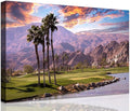 Golf Course at Sunset in Palm Wall Art Prints USA California Picture Canvas Wall Decor for Home Living Room Bedroom Bathroom Framed Artwork Ready to Hang(28''H x 44''W)