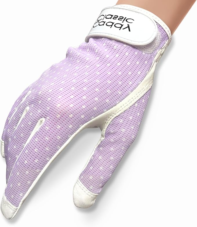 Caddy Classic Ladies Golf Glove Women | Various Stylish Mesh Design for High Breathability | Womens Golf Gloves Left Hand & Right Hand | Premium Leather Construction for Comfortable Fit