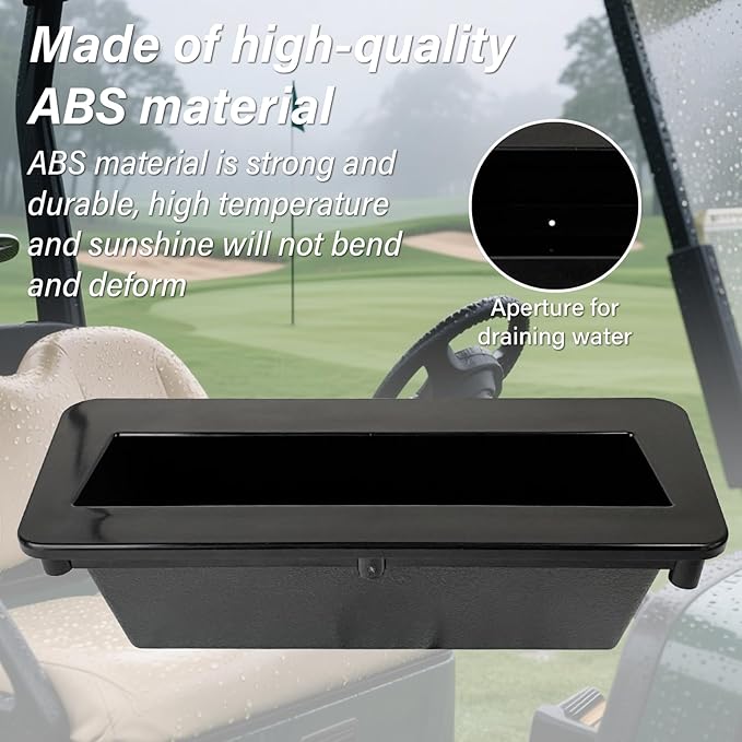 ABS Golf Cart Phone & Wallet Holder with Drain Hole,Golf Ball Holder for Evolution D5 Maverick and Ranger Models, Evolution Golf Cart Accessories, Black