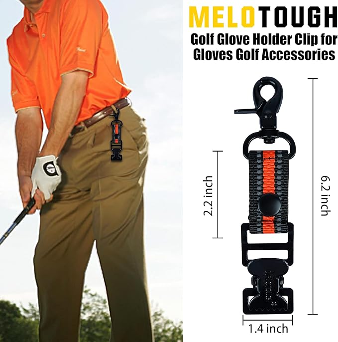 MELOTOUGH Golf Glove Clip Work Gloves Belt Clips with Alligator Clips for Work Glove Holder Construction Gloves Golf Accessories