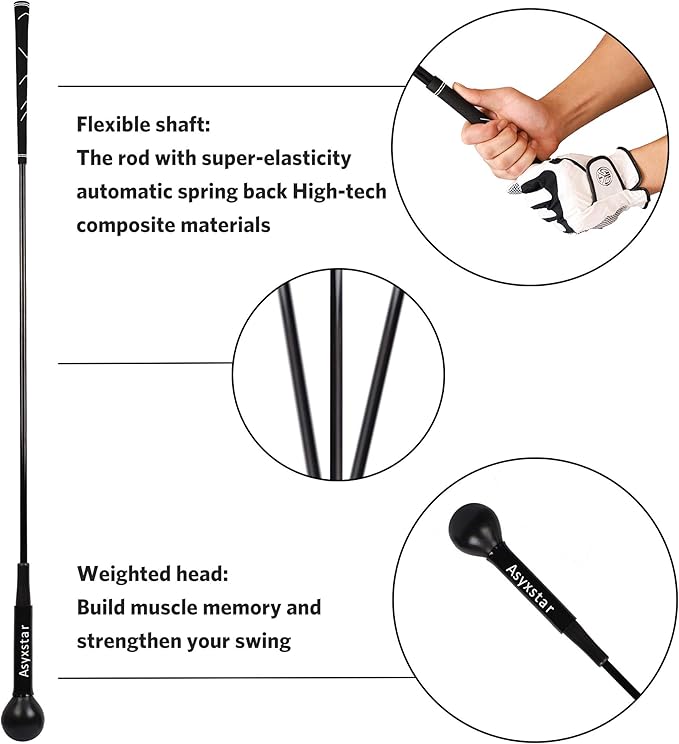 Golf Swing Trainer Aid - Power Flex Golf Swing Training aid for Strength and Tempo Golf Swing Speed Trainer Golf Training aid Golf Warm up Stick